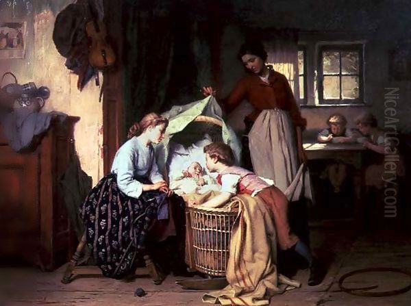 The Newborn Child Oil Painting by Theodore Gerard