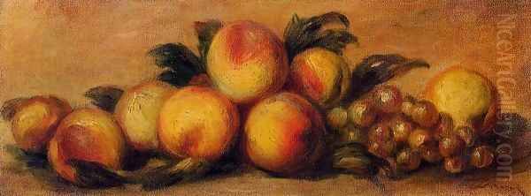 Still Life with Peaches and Grapes Oil Painting by Pierre Auguste Renoir