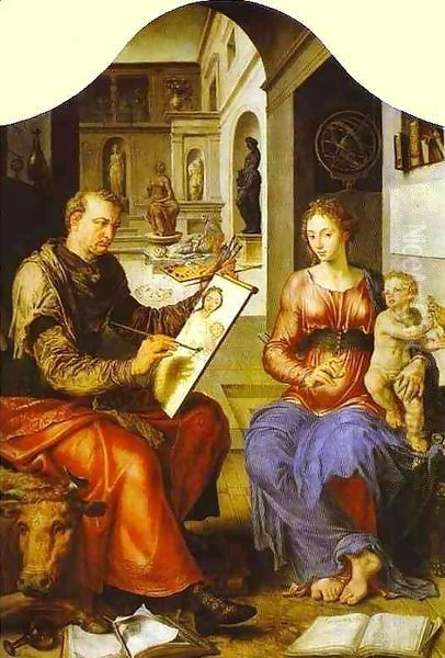 St Luke Painting The Virgin 1545-50 by Lili Orszag