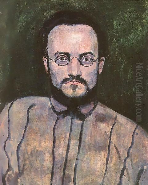 Portrait of Painter Bertalan Por 1907 Oil Painting by Paul Brill