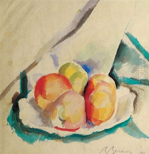 Still life with Apples 1911 Oil Painting by Paul Brill