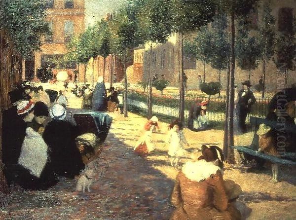 Place d'Anvers Paris 1880 Oil Painting by Federigo Zandomeneghi