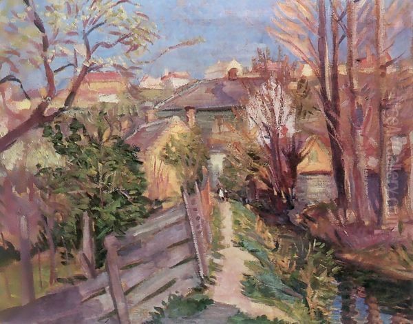 View at Veszprem 1946 Oil Painting by Imre Amos