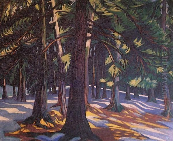 In the Pine Forest 1913 Oil Painting by Sidney Harold Meteyard