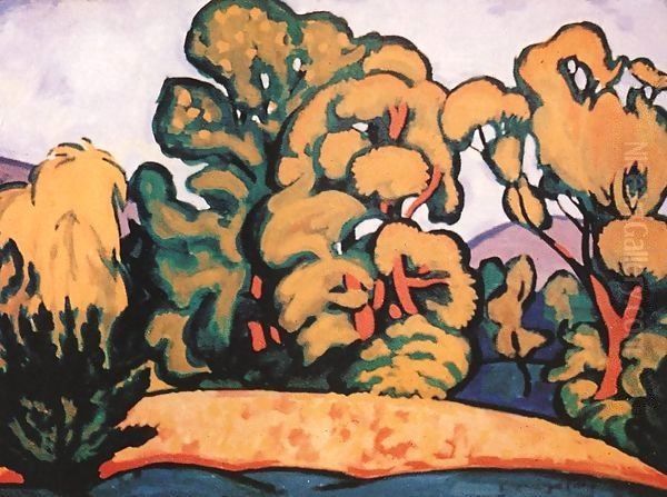 Trees 1910 Oil Painting by Sidney Harold Meteyard