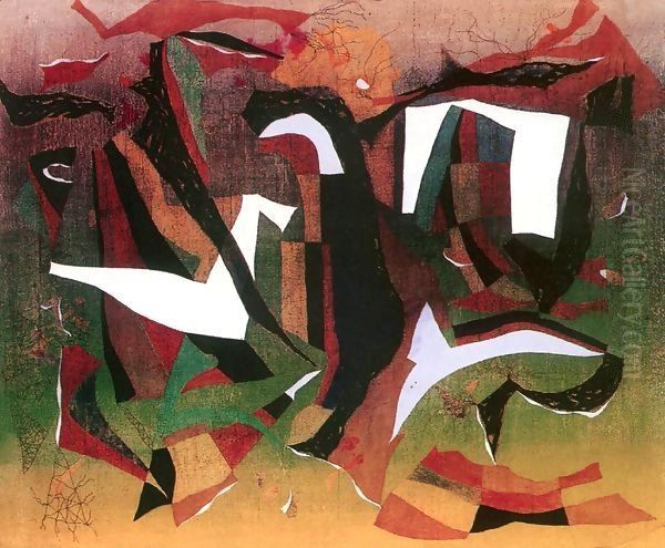 Composition 1947 Oil Painting by Farkas Molnar