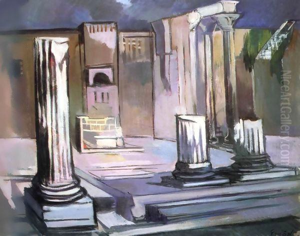 Forum Romanum Oil Painting by Attila Sassy