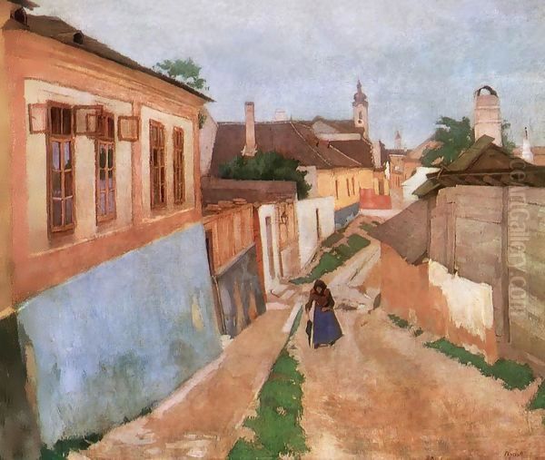 A Street at Vac 1904 Oil Painting by De Lorme and Ludolf De Jongh Anthonie