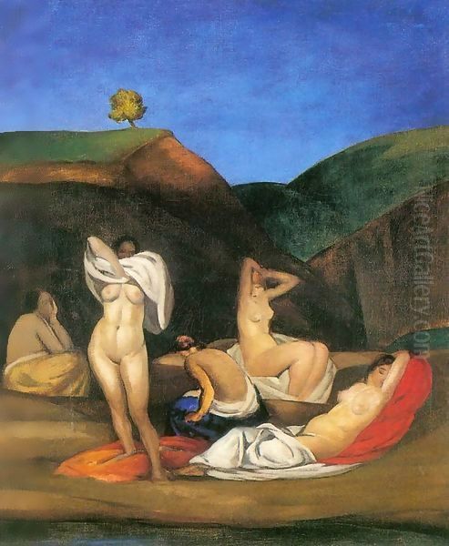 Nudes in the Landscape 1924 Oil Painting by Maria Modok