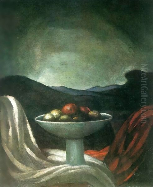 Still life in the Landscape 1924 Oil Painting by Maria Modok