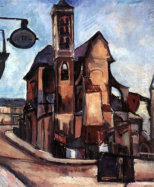 Church in Paris 1926 Oil Painting by Tibor Duray