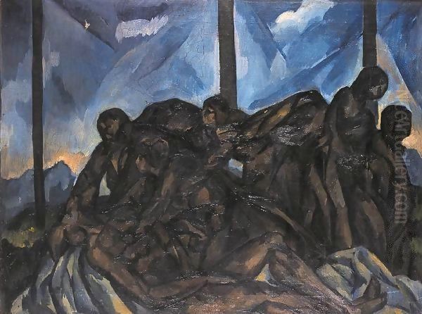 Deposition from the Cross mid 1920s Oil Painting by Tibor Duray