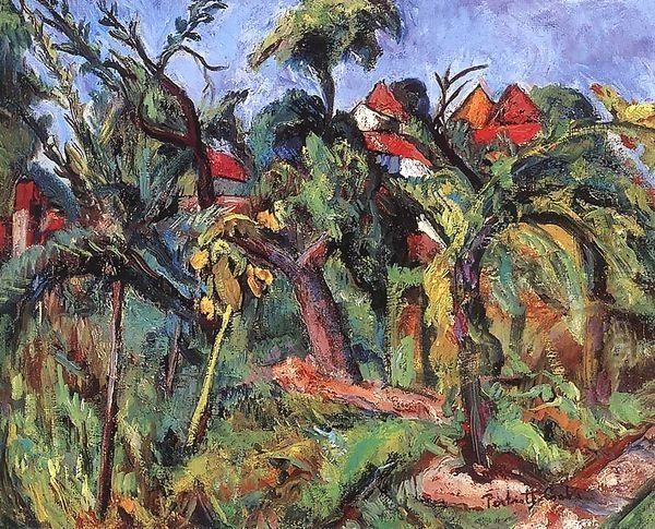 Landscape at Szentendre 1940 Oil Painting by Tibor Duray