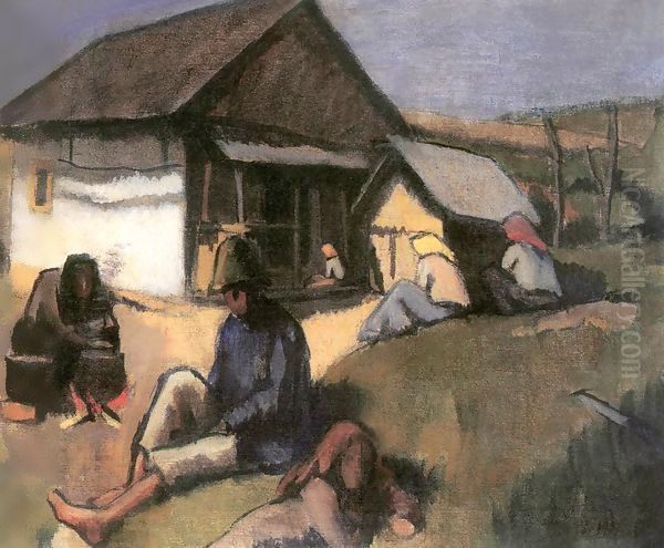 Gypsies 1907 Oil Painting by Bela Onodi