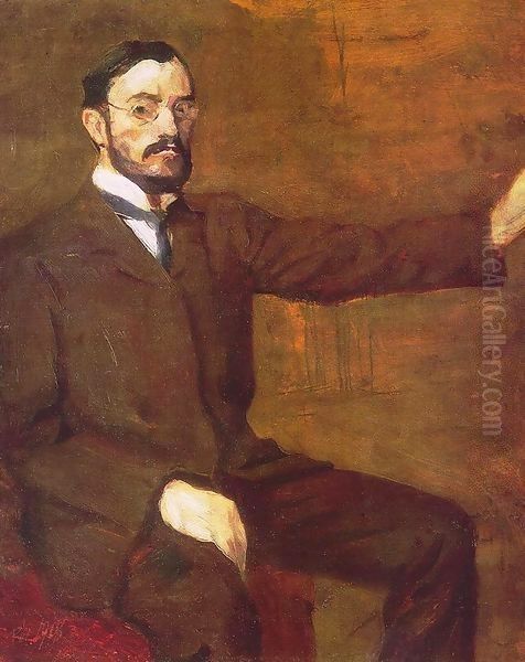 Self portrait 1907 Oil Painting by Bela Onodi