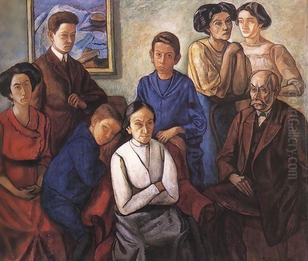 The Family 1909 Oil Painting by Bela Onodi