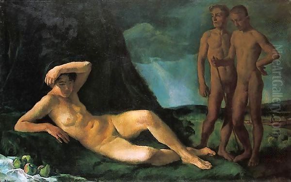 Composition with Nudes 1919 Oil Painting by Istvan Desi-Huber