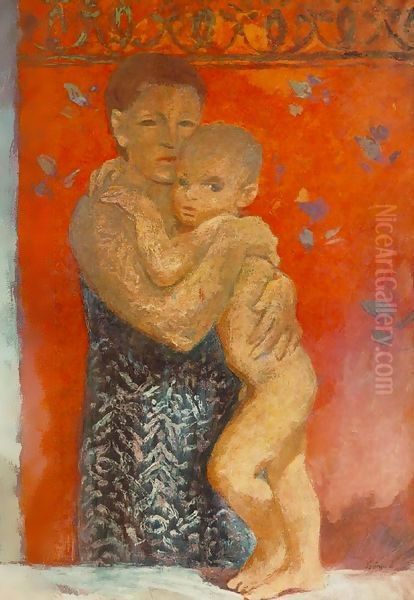 Motherhood 1935 Oil Painting by Istvan Desi-Huber