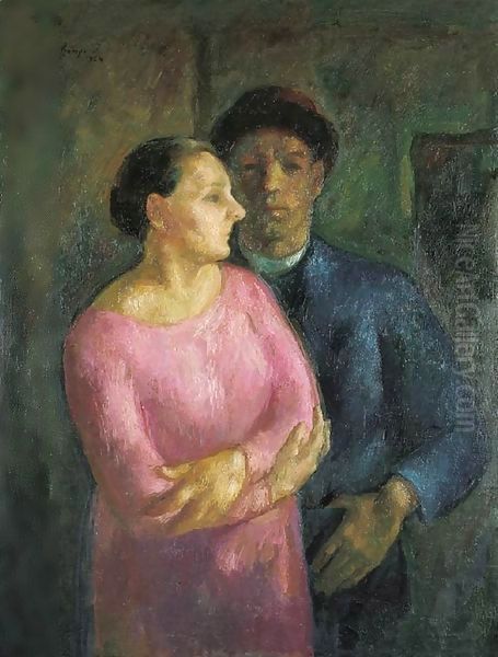 My Wife and I 1924 Oil Painting by Istvan Desi-Huber