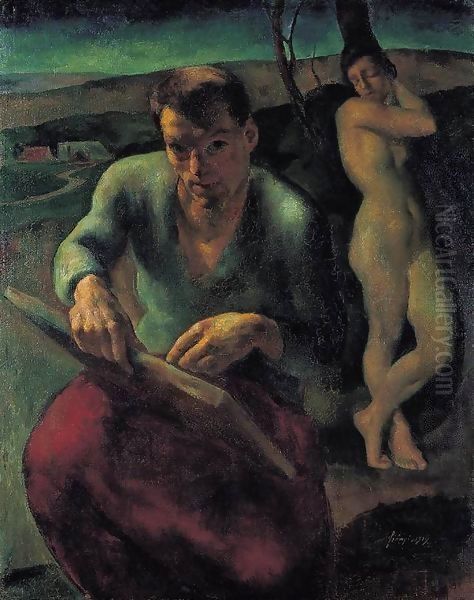 Self Portrait 1919 Oil Painting by Istvan Desi-Huber