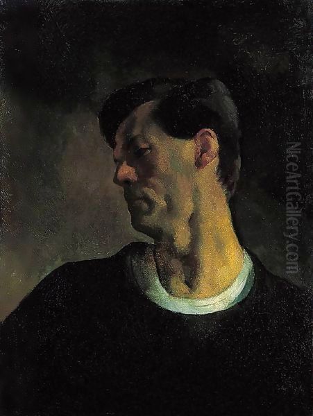 Self portrait 1921 Oil Painting by Istvan Desi-Huber