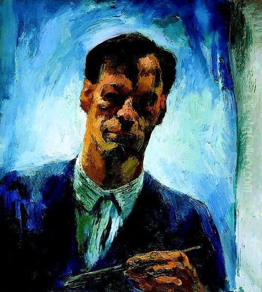 Self Portrait 1928 Oil Painting by Istvan Desi-Huber