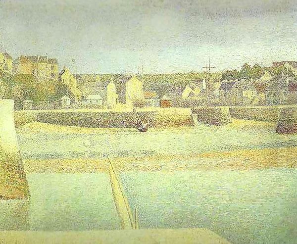 Port En Bese In Lavant Port Maree Basse 1888 Oil Painting by Georges Seurat