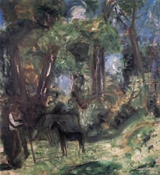 Forest Scene with Colt 1940 Oil Painting by Karl Briullov