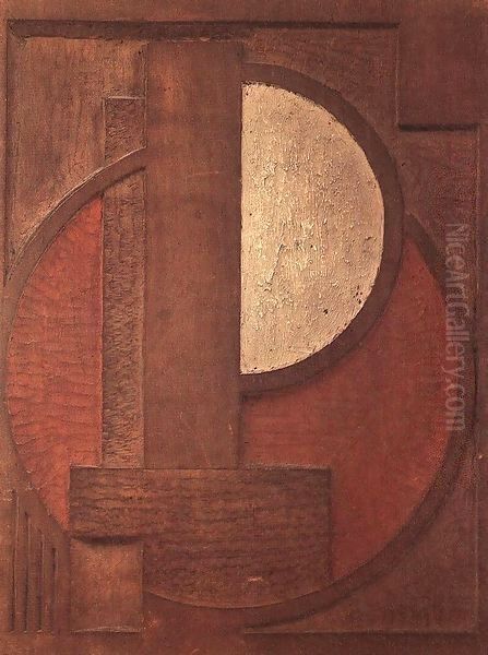 Wooden Relief 1923 Oil Painting by Karl Brulloff