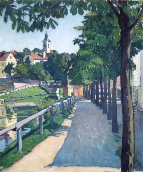 Walkway at the Waterside 1912 Oil Painting by Juan Carreno De Miranda