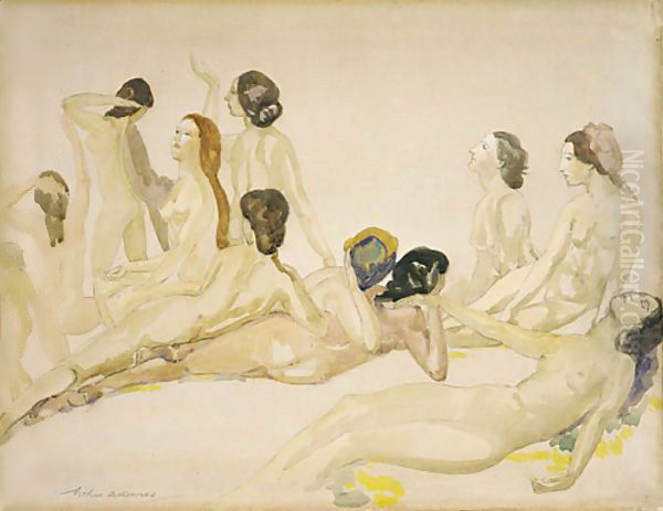 Eleven Nudes ca 1910 Oil Painting by Arthur Bowen Davies