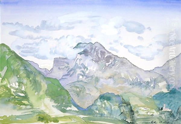 Mountains Oil Painting by Arthur Bowen Davies