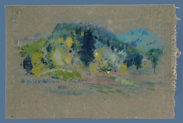 Spring Landscape Oil Painting by Arthur Bowen Davies