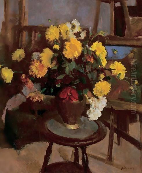 Flower Still-life 1935 Oil Painting by Fabbio Fabbi