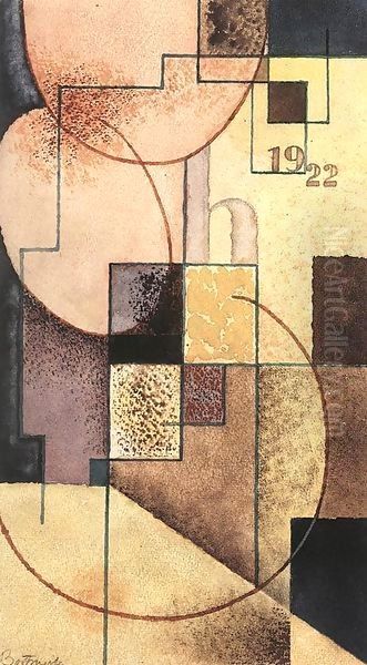 Geometrical Compositioon 1922 Oil Painting by Piere-Paul Prudhon