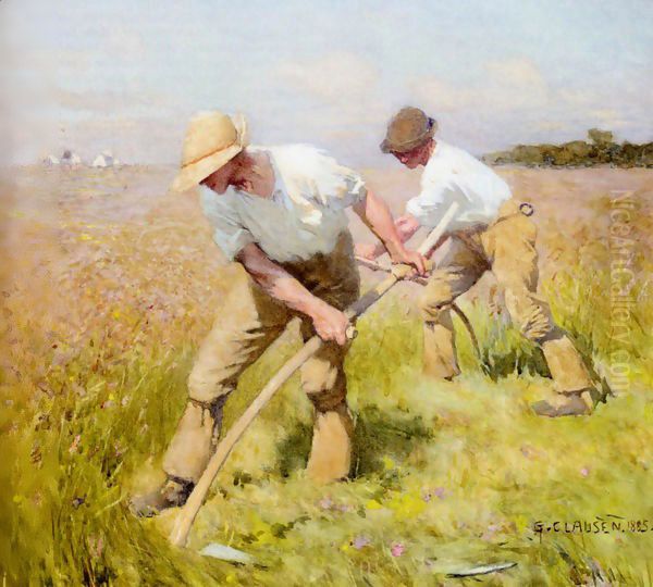 The Mowers Oil Painting by Sandor Nagy