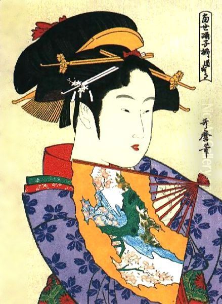 A Beautiful Woman 2 Oil Painting by Katsushika Hokusai