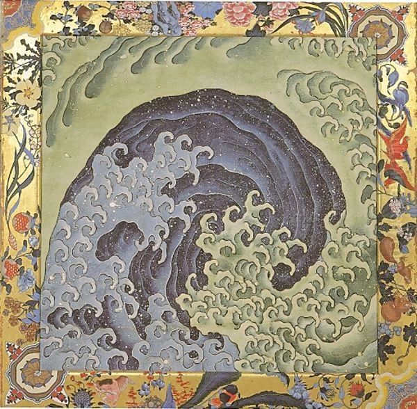 Feminine Waves (Menami) Oil Painting by Katsushika Hokusai