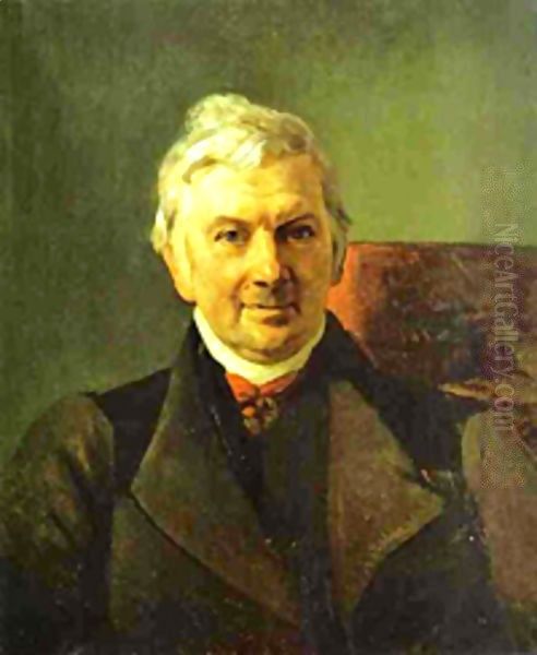 Portrait of the Professor of the Moscow Medical Academy K A Janish 1841 Oil Painting by Julia Vajda