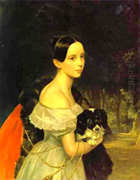 Portrait of U M Smirnova 1837 1840 Oil Painting by Julia Vajda