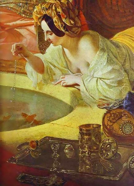 Fountain in Bakhchi Sarai b Oil Painting by Jules-Elie Delaunay