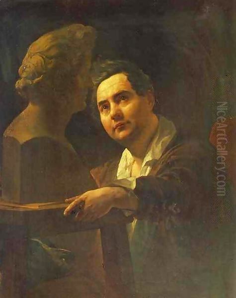 Portrait of Sculptor I P Vitaly Oil Painting by Jules-Elie Delaunay