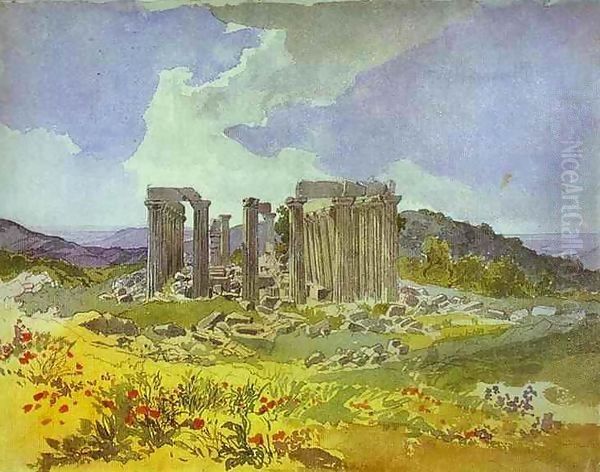 Temple of Apollo in Phigalia Oil Painting by Jules-Elie Delaunay