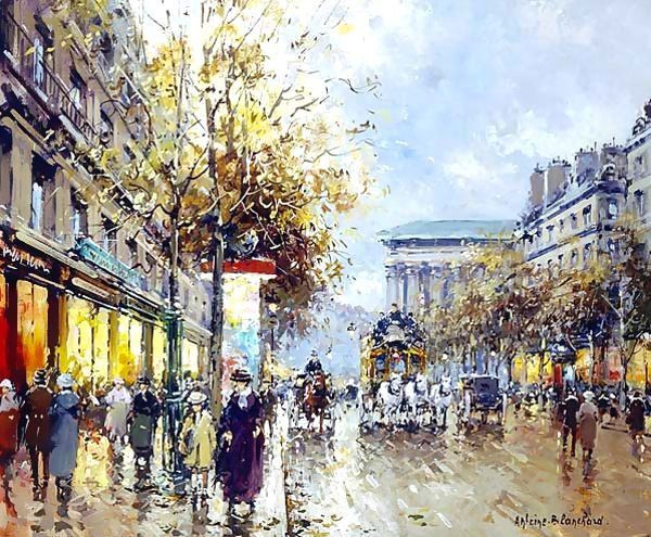 Boulevard de la Madeleine Oil Painting by Agost Benkhard