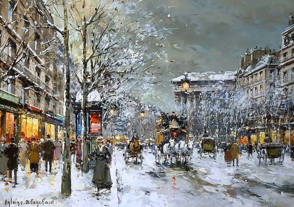 Boulevard de la Madeleine Sous la Neige1 Oil Painting by Agost Benkhard