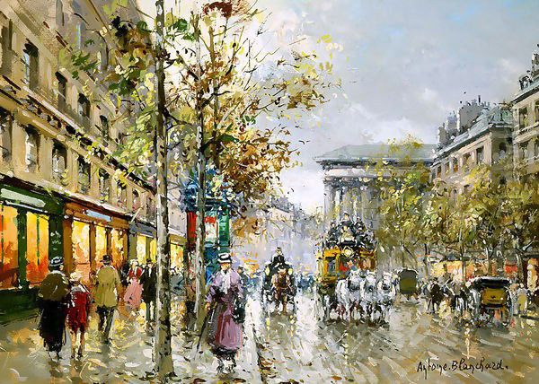 Boulevard de la Madeleine1 Oil Painting by Agost Benkhard