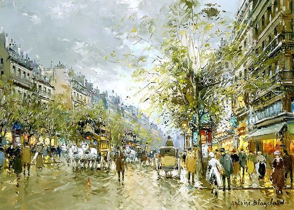 Boulevard des Capucines Oil Painting by Agost Benkhard