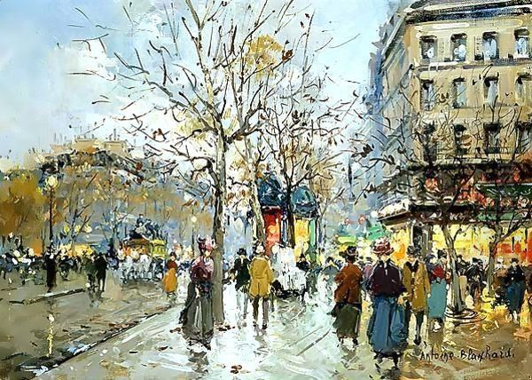 Boulevard Haussmann Oil Painting by Agost Benkhard