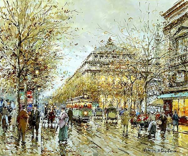 Paris Le Chatelet Oil Painting by Agost Benkhard