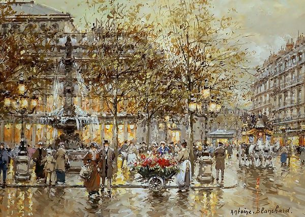 Place du Theatre de la Comedie Oil Painting by Agost Benkhard